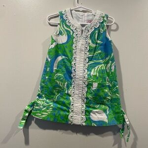 Lilly Pulitzer Vibrant Green and Blue Kids Sleeveless Dress